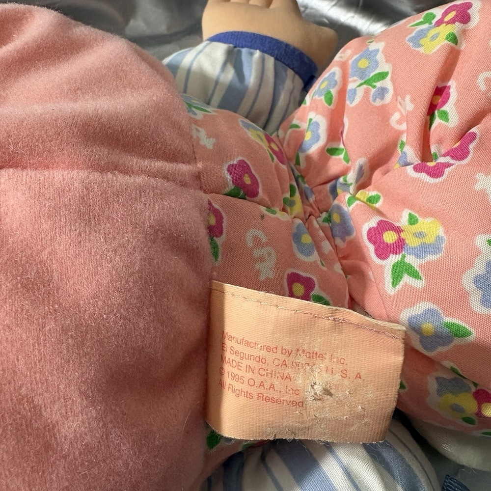 Vintage 1995 Cabbage Patch Kids BabyLand Soft Body Bell Rattles Doll Green Eyes‎ - Picture 5 of 7